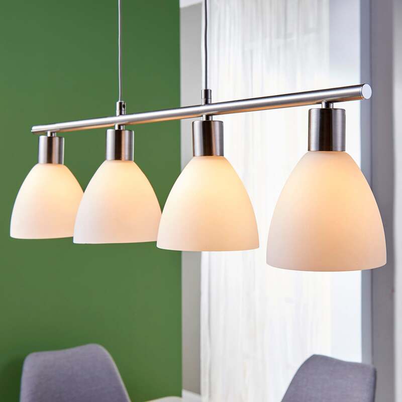 Lindby Hängelampe Hängeleuchte Simeon LED Pendelleuchte dimmbar nickel 73cm - 4251096505863