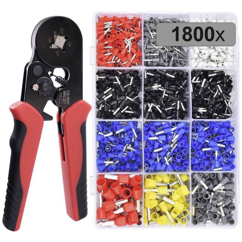 TRU COMPONENTS Aderendhülsen-Sortiment 1800 Teile 0,5-10 mm² Teilisoliert Kupfer - 4260732285564