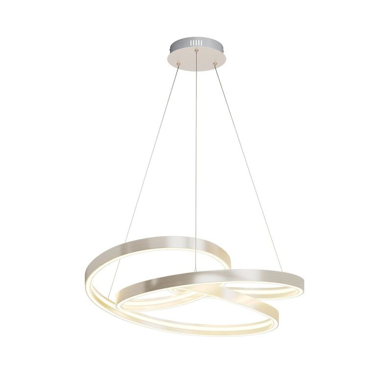 Lucande Hängeleuchte Pendelleuchte Gunbritt LED Lampe dimmbar silber Ø80cm - 4251096572681