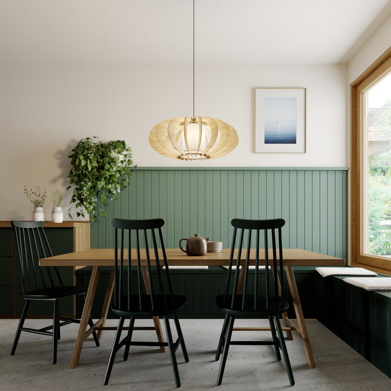Euluna Hängeleuchte Modern A L Pendelleuchte Deckenlampe Lampe Holz E27 Ø 60 cm - 5902335267767