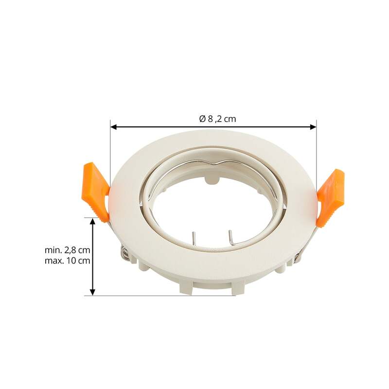 Prios Deckeneinbauleuchte Fibur beige Zink Ø 8,2 cm dimmbar GU10 10 W - 4251911795653