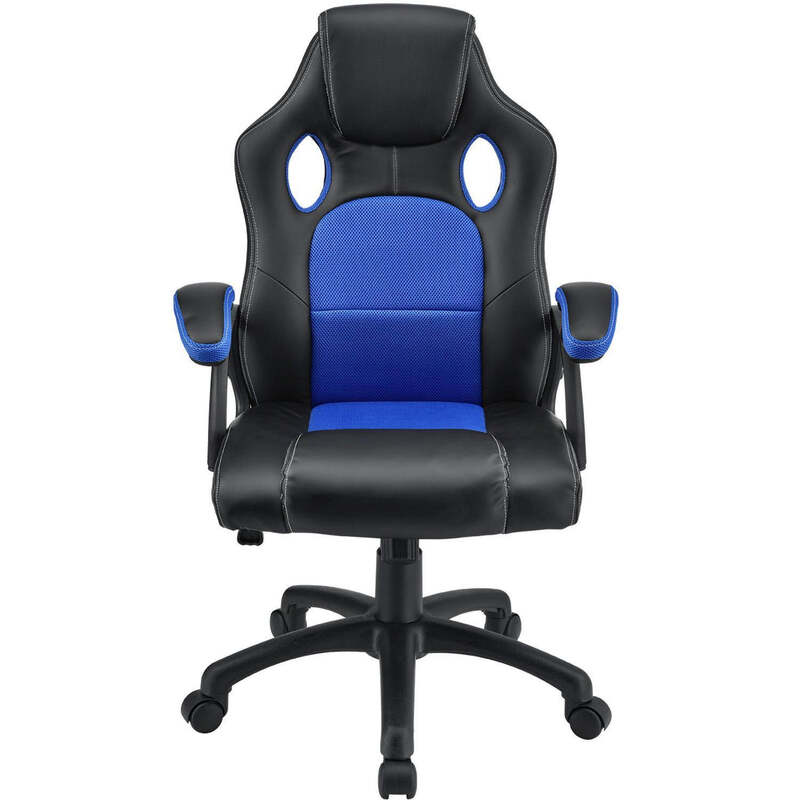 Racing Schreibtischstuhl Montreal ergonomisch mit verstellbarer Rückenlehne blau - 4260304763179