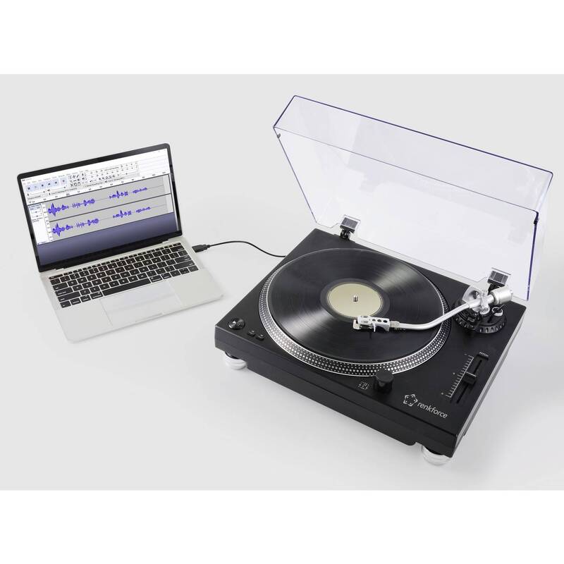 Renkforce USB-Plattenspieler Riemenantrieb RF-TURBD-010 Retro-Design schwarz - 4064161246451