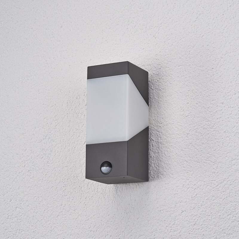 Lucande Außenwandleuchte Kiran LED Wandleuchte mit Bewegungsmelder grau IP44 E27 - 6291105706193