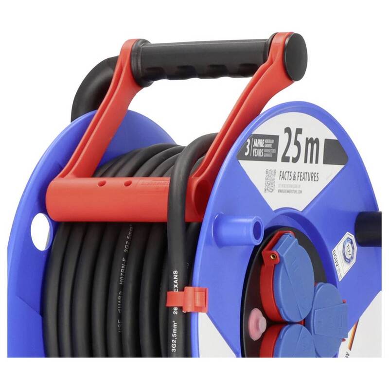 Brennenstuhl Kabeltrommel Gewerbe 25m H07RN-F3G2,5 IP44 schwarz blau 3-fach - 4007123141340