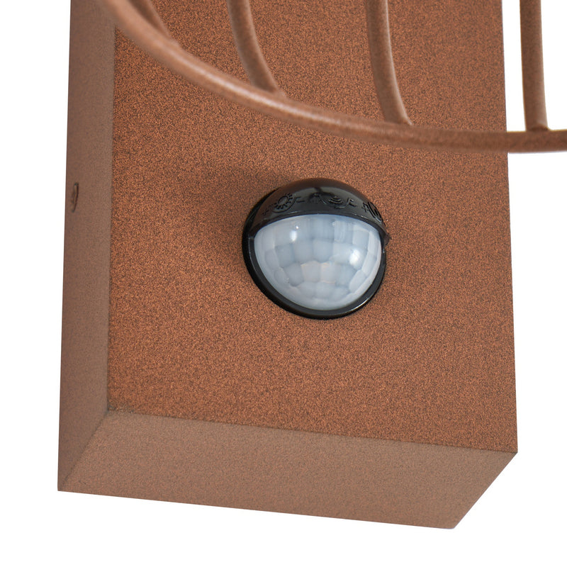 Lucande Außenwandleuchte Chandan LED Gartenleuchte mit Sensor IP44 rost weiß - 4255830906725