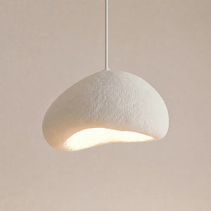 B-Ware Hängeleuchte Loval LED Pendelleuchte dimmbar Fiberglas weiß 32x27cm made in