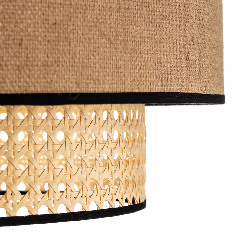 Hängeleuchte Boho LED Pendelleuchte Rattan dimmbar braun Ø 45 cm Höhe 22 cm - 5903689184304