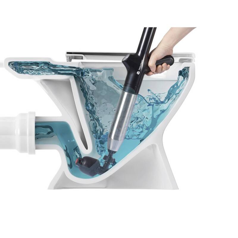 Toolcraft Toiletten-Pümpel Hand-Rohrreinigungsgerät Edelstahl rostfrei 34x8x27cm - 4064161474069