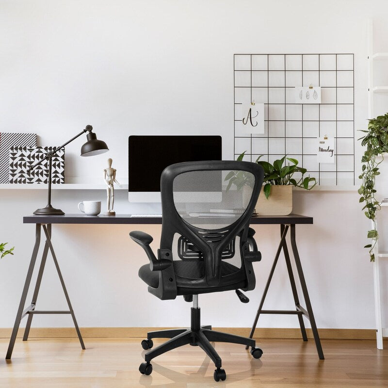 hjh OFFICE Bürostuhl Drehstuhl BELIO Netz Stoff schwarz Stuhl Möbel PC-Stuhl - 4064323037866