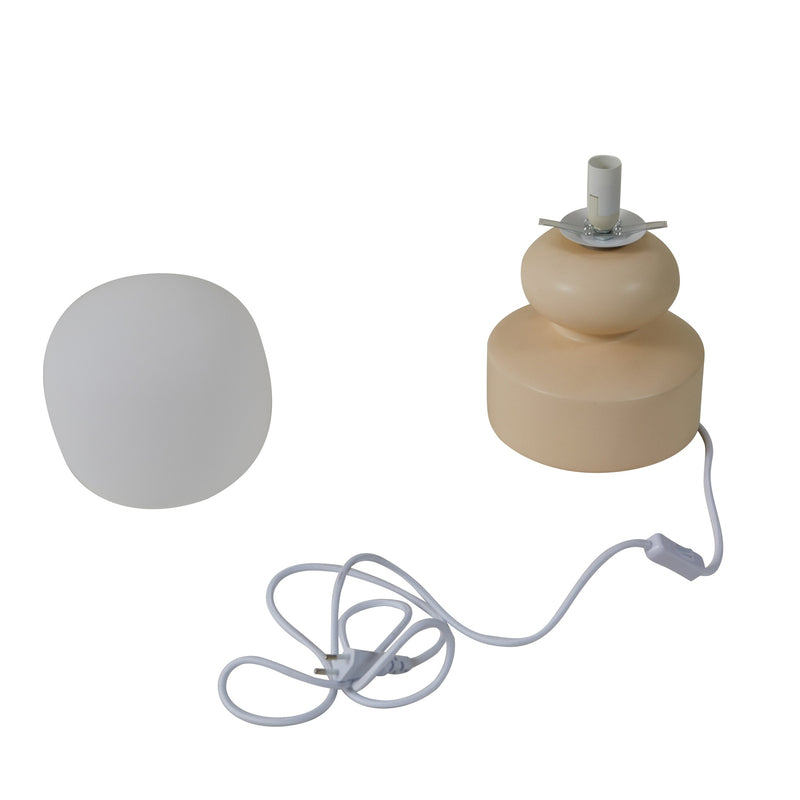 Lucande Tischleuchte Fidelo LED Lampe Tischlampe Keramik weiß gelb 38cm - 4251911786408