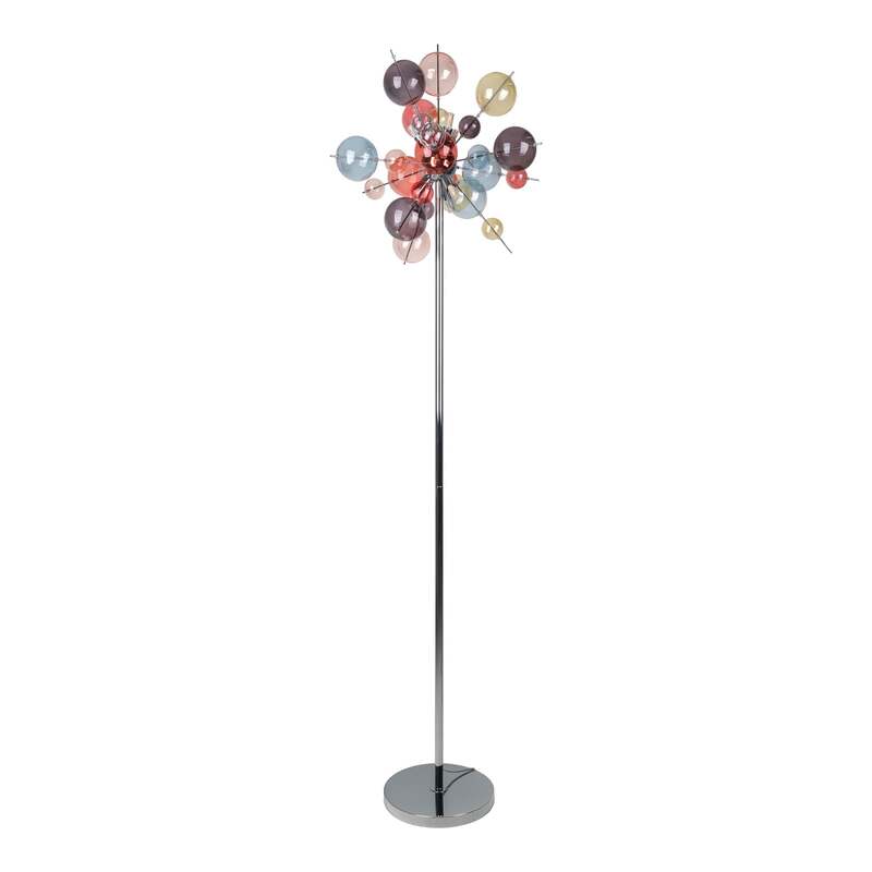 Näve Stehleuchte Explosion G9 bunte Lampe mit Schalter 169cm chrom Glas Ø51cm - 4003222897560