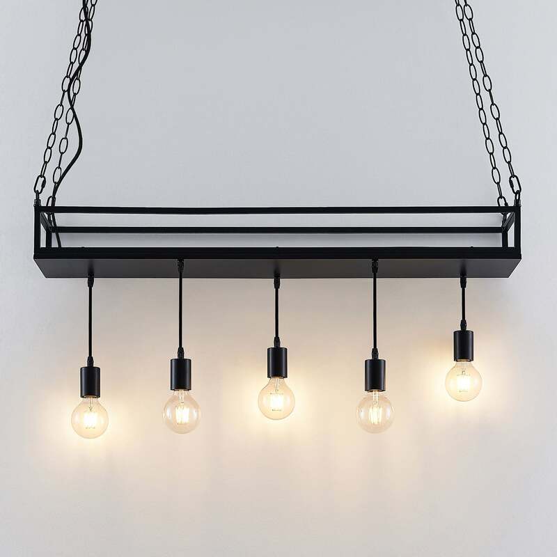 Lindby Hängelampe Hängeleuchte Kirista LED Pendelleuchte dimmbar schwarz 100cm - 4251911734829