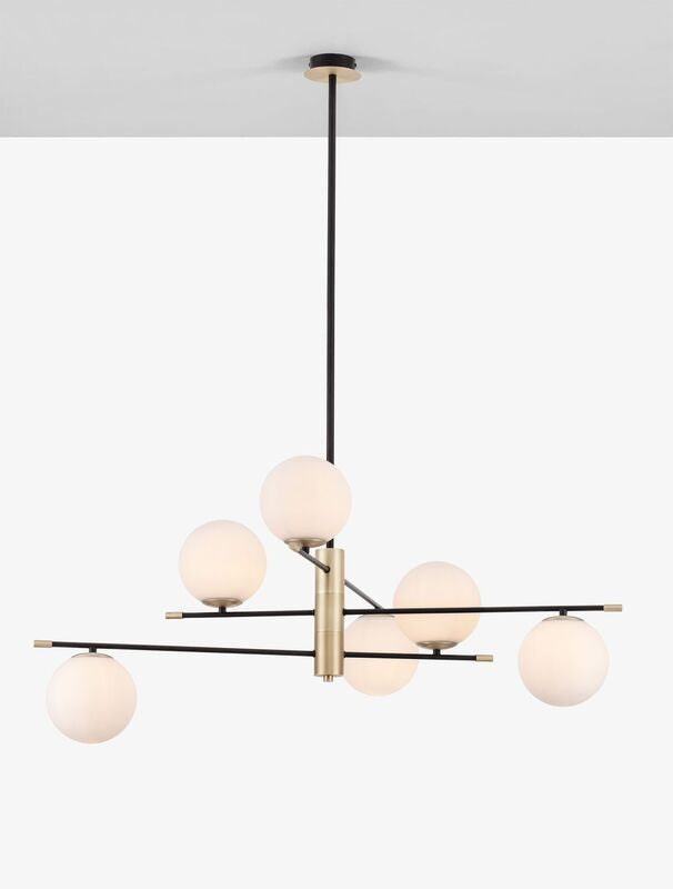 Nova Luce Pendelleuchte Hängeleuchte GIT G9 LED Gold dimmbar 6-flammig 120x100cm - 5212017434135