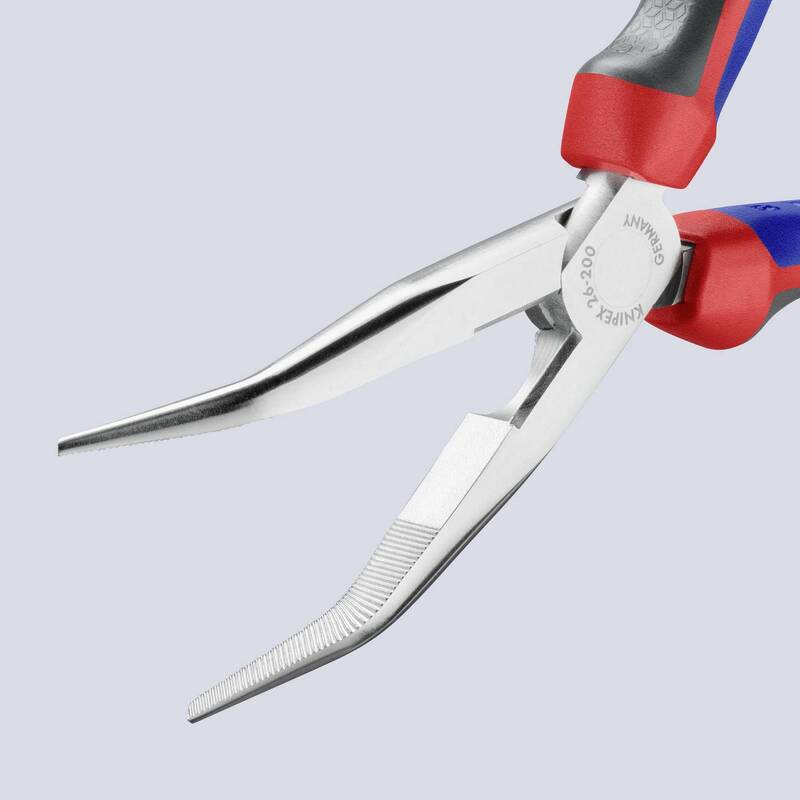 Knipex Flachrundzange Elektrotechnik 200mm 40° gebogen Vanadium Elektrostahl - 4003773035039