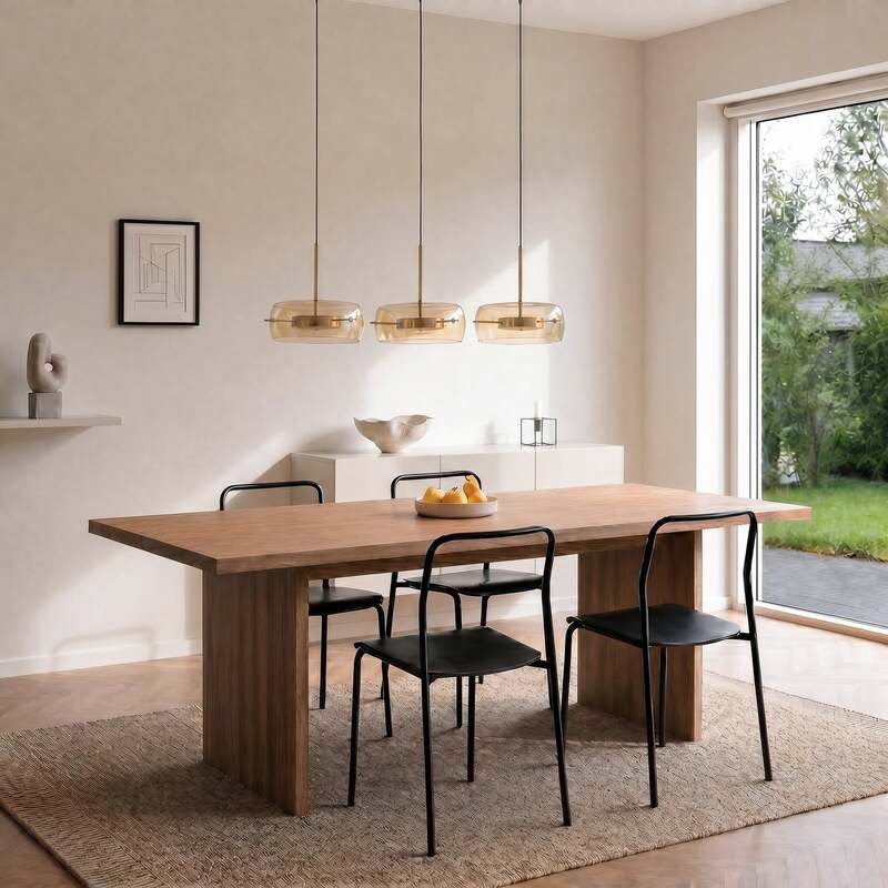 Lucande Hängeleuchte Martis LED Pendelleuchte dimmbar amber schwarz 3-flg - 4255830902734