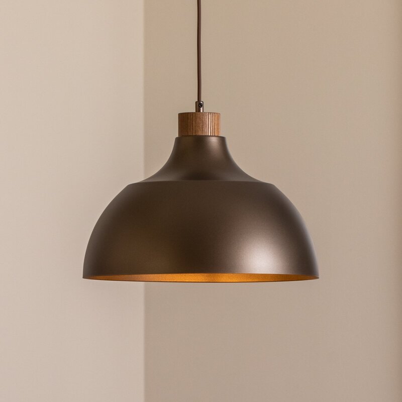 Envostar Hängeleuchte Pendelleuchte Kaitt braun Ø 34 cm Holzdetail904 - 5906135111992