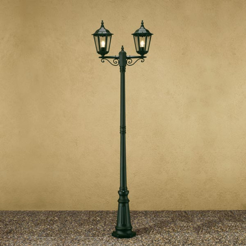 Konstsmide Mastleuchte Firenze 2-flammig Außenleuchte Gartenlampe grün 220cm - 7318307234602