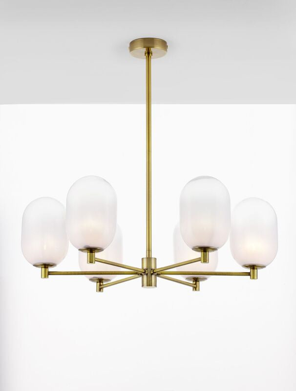 Nova Luce Pendelleuchte Hängeleuchte BALOR G9 LED 6-fach Gold dimmbar Ø 65 cm - 5212017434319