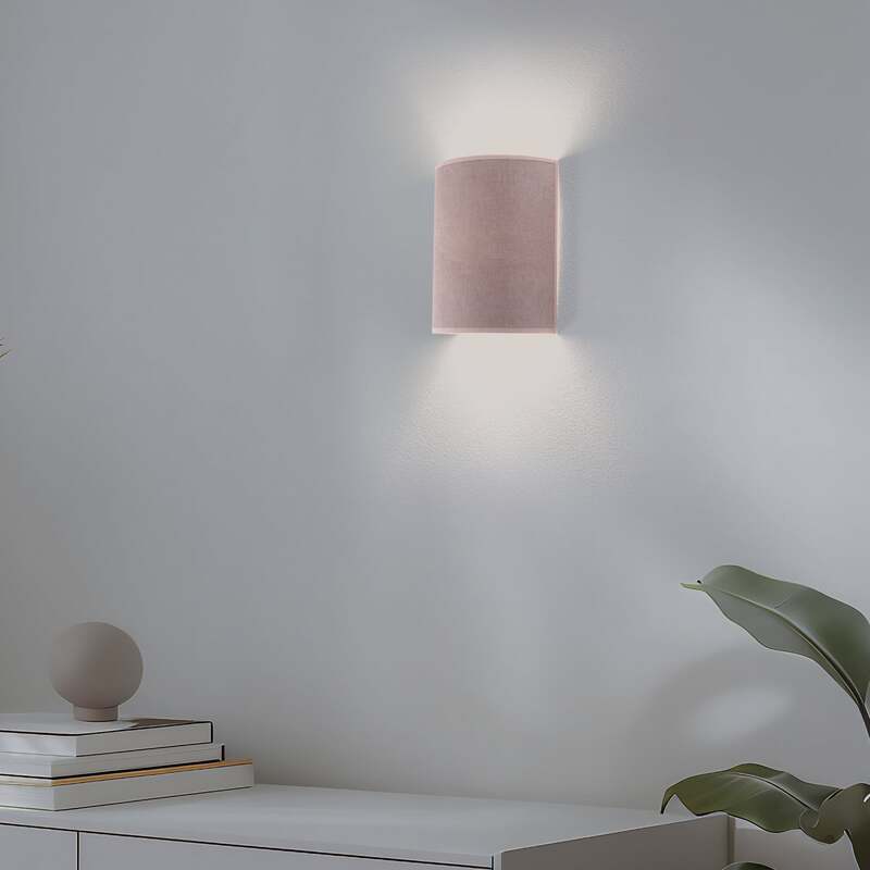 Celine Wandleuchte Wandlampe Soro Rosa Stoff E27 Lampenfassung - 5905317606851