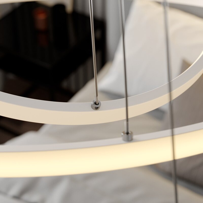 Lucande Pendelleuchte Pendellampe LED Ezana weiß Metall Inneneinrichtung dimmbar - 4251096556841