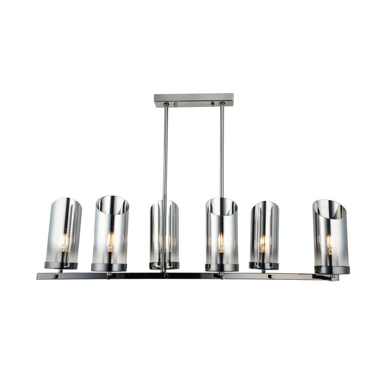 Lucea Kronleuchter Padrela linear schwarz-chrom 6-flg Deckenlampe Deckenleuchte - 8698525602810