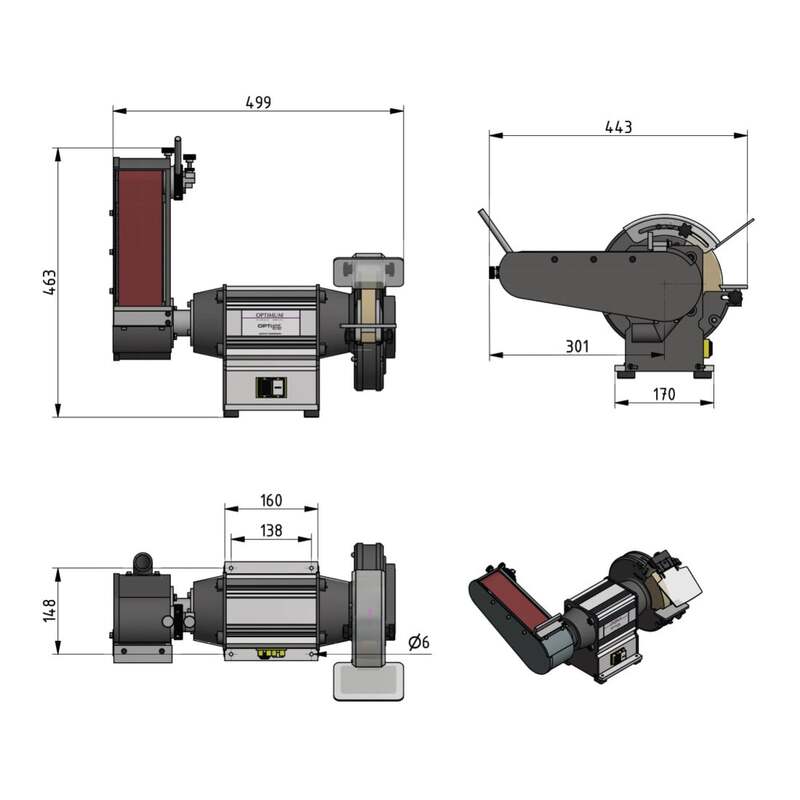 Optimum Universalschleifmaschine OPTIgrind GU 20S Schleifmaschine 600W Schleifer - 4030635028878