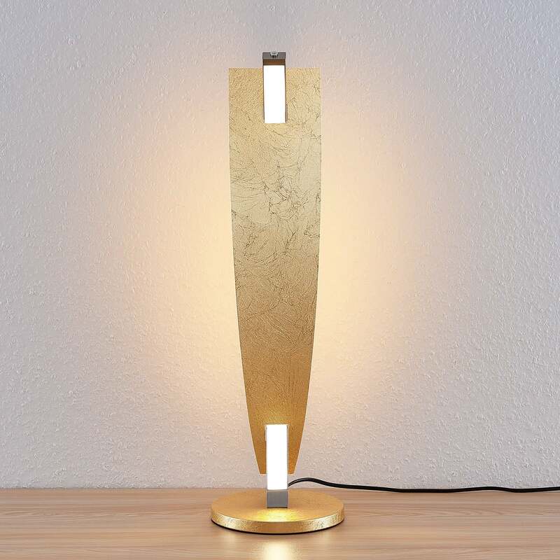 Lucande Tischleuchte Lampe Marija LED dimmbar goldfarben 61,5cm warmweiß - 4251096552713