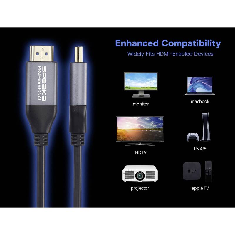 SpeaKa Professional HDMI Kabel 20m HDMI-A Stecker 8K UHD Schwarz AOC 2.1 - 4064161335001