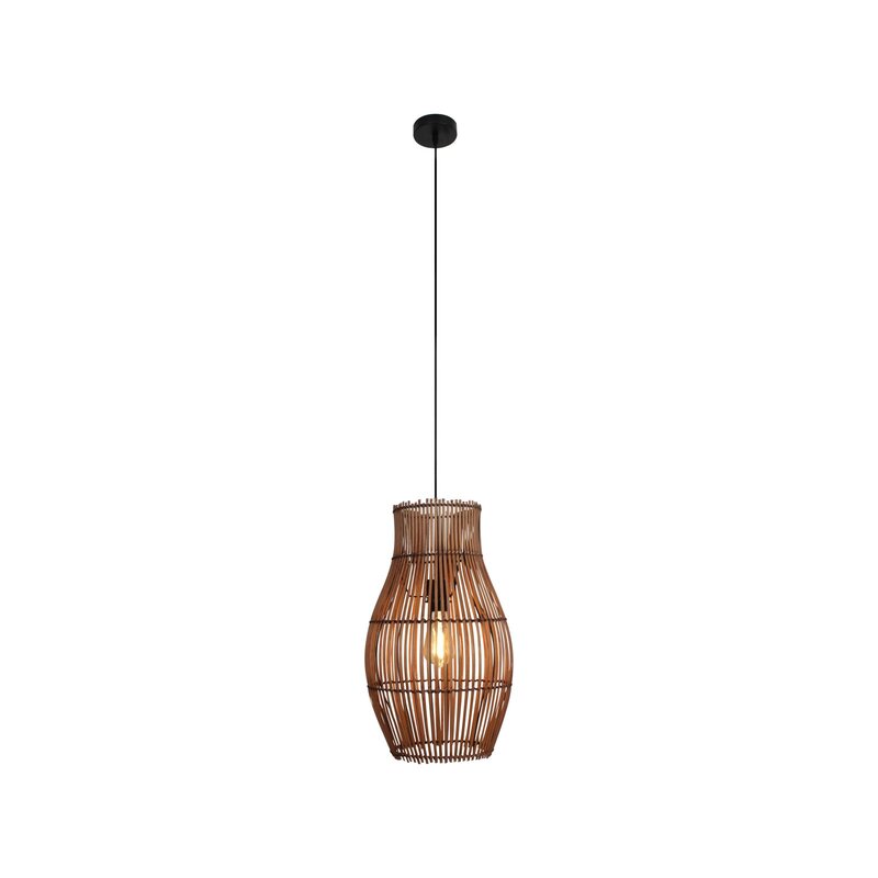 Eco light Hängeleuchte Bamboo braun Höhe 48 cm Ø 30 cm Deckenlampe Lampe Leuchte - 4250294322944