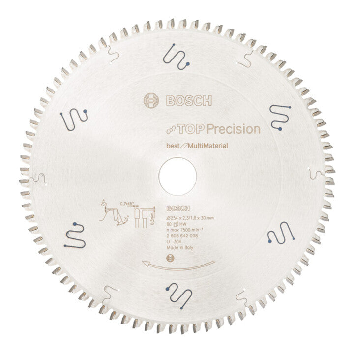 Bosch Kreissägeblatt Sägeblatt Multi Material 254mm 30mm 2,3mm 80 Zähne - 3165140574389