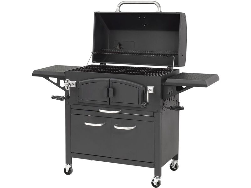 El Fuego Holzkohlegrill Grand Ontario Grill Schwarz 81x46cm Feuerkammer BBQ groß - 4250373205724