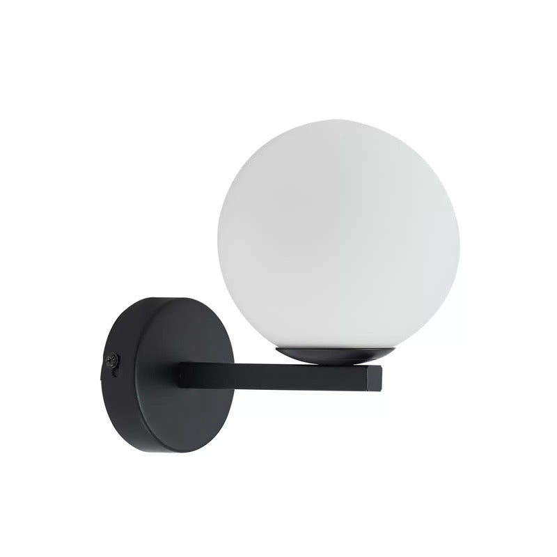 Lucande Wandleuchte Bidolo LED Wandlampe dimmbar schwarz Glas Ø12cm IP44 - 4251911778021