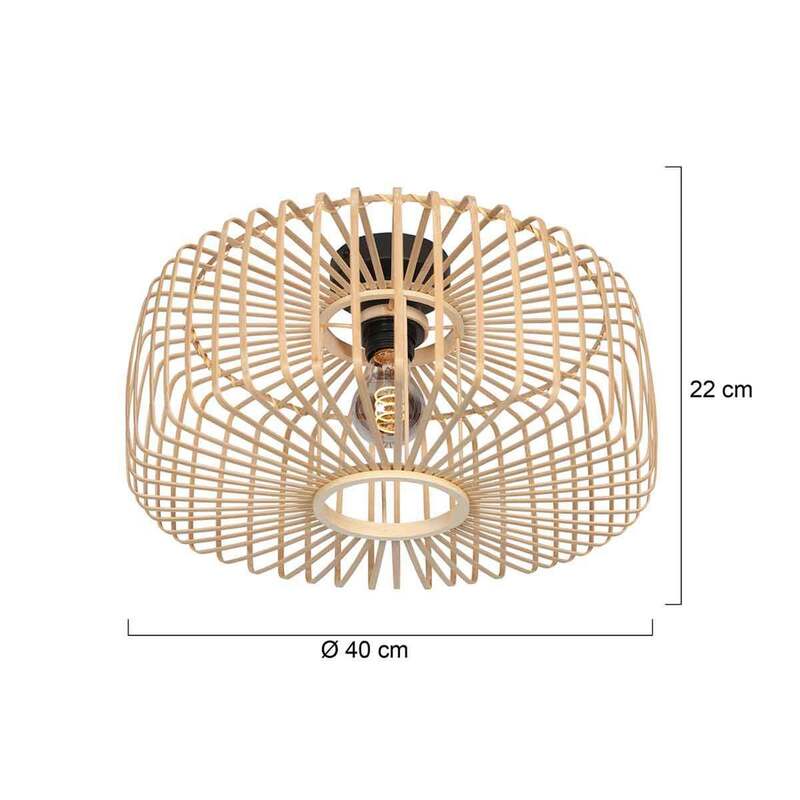 Steinhauer Deckenleuchte Bloeba LED Lampe Hängelampe dimmbar Holz natur Ø40cm - 0000010044180