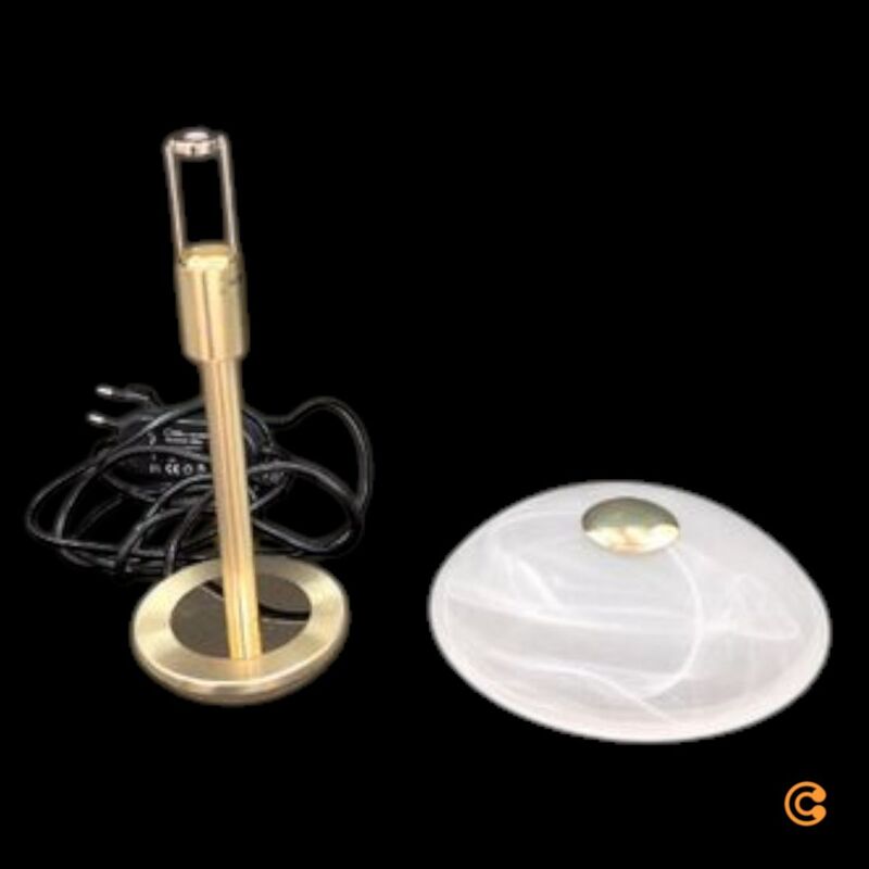 Paul Neuhaus Tischleuchte Enova LED Lampe dimmbar messing weiß 28cm Höhe 20cm Ø - 4012248376676