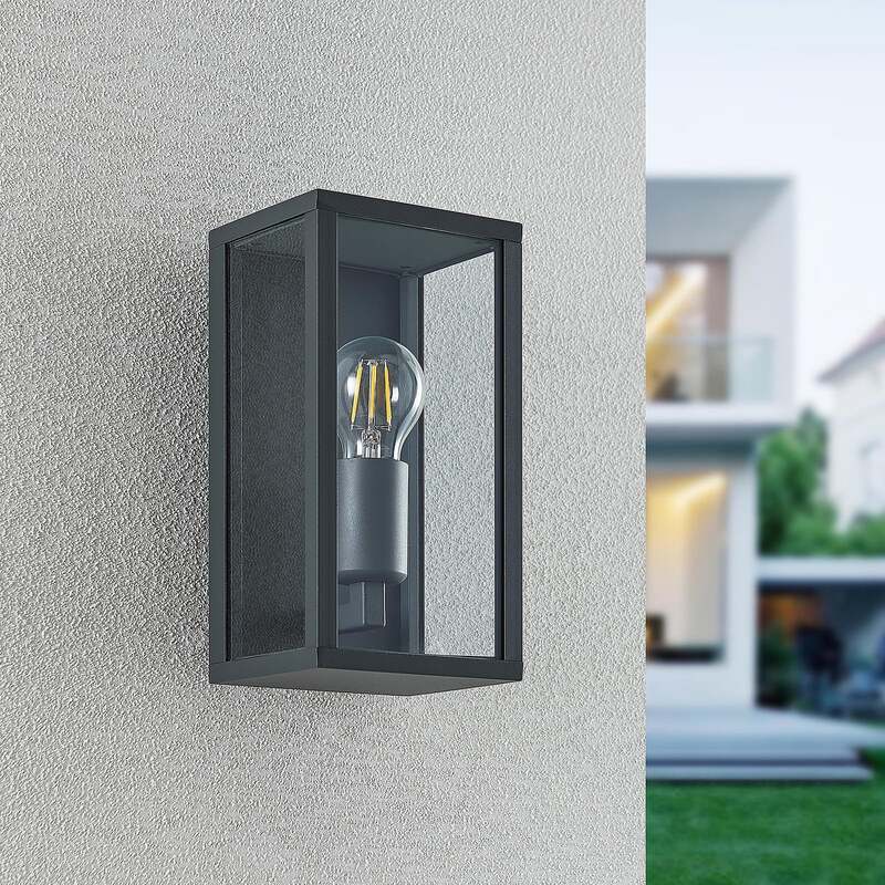 Lindby Außenwandleuchte Peldar LED Gartenlampe anthrazit 26cm dimmbar IP44 - 4251911704341