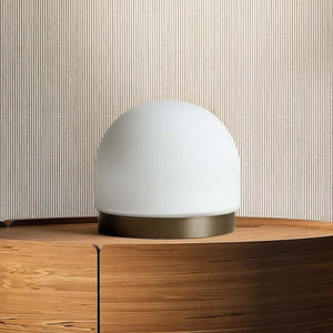 B-Ware miloox by Sforzin Tischlampe Domu LED Lampe dimmbar bronze/weiß Ø15cm 13,5cm
