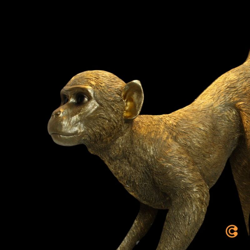 KARE Bodenleuchte Stehlampe Monkey Dance gold Kunstharz Lampe SIEHE TEXT/FOTOS - 4025621568827