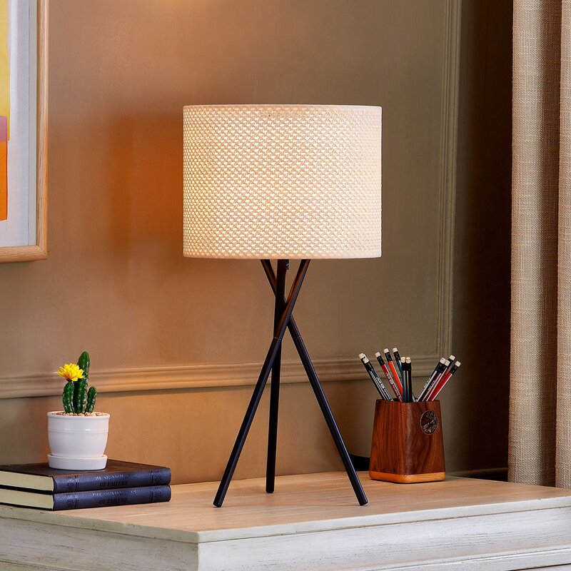 Lindby Tischleuchte Soula Tischlampe Tischlicht Ø 26 cm beige Kunststoff  E27 - 4251911765533