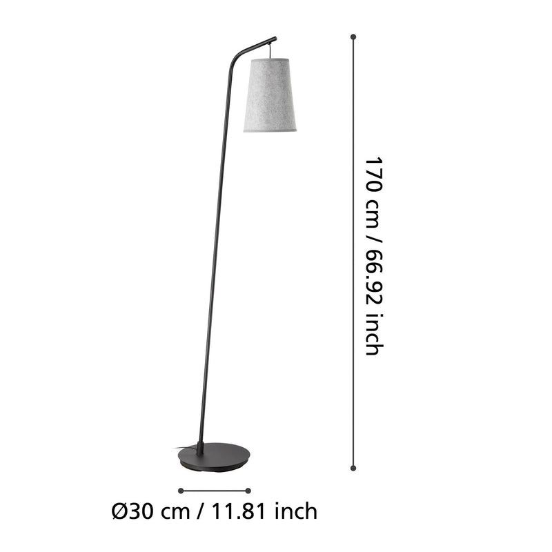 Eglo Stehleuchte Hängelampe Alsager LED Lampe Leuchte grau schwarz 170cm - 9002759439873
