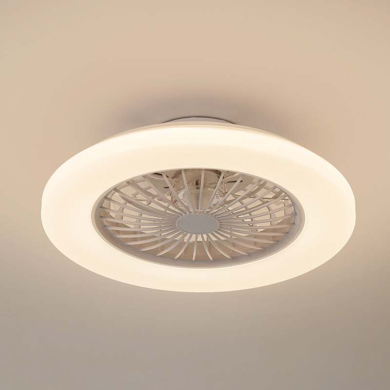 Lindby LED-Deckenventilator Vedin DC 49 cm dimmbar Fernbedienung weiß - 4255830901874