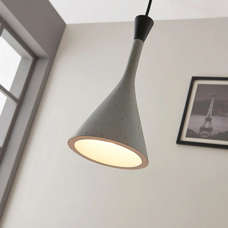 Lindby Hängelampe Hängeleuchte Flynn LED Pendelleuchte dimmbar betongrau Ø16cm - 4251096546026