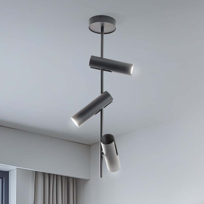 Deckenspot Leda 3 anthrazit LED Deckenlampe dimmbar Strahler Stahl 76cm hoch - 5902846810629