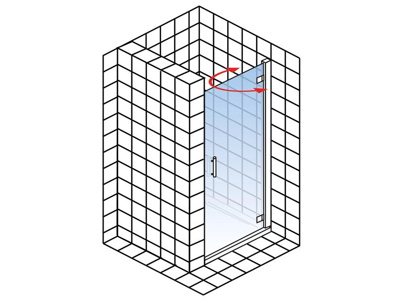 Schulte Drehtür Toura pendelbar Nische Türanschlag rechts 90x200cm Chrom-Opti - 4060991060977