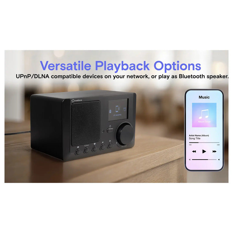 Renkforce Internet Tischradio RF-IR-MONO2 Bluetooth Internetradio schwarz - 4064161506029
