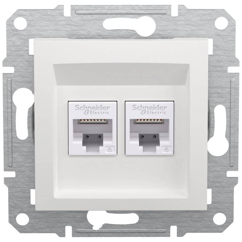 Schneider Electric RJ45-Datendose Asfora EPH4870121D Weiß RAL 9003 250V 10A - 3606486875797