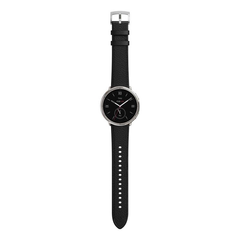 Amazfit Active 2 Smartwatch Premium Version Lederarmband schwarz Edelstahl - 6970100377552