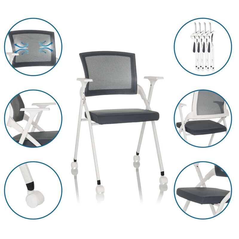 hjh OFFICE Klappstuhl Stuhl Gartenstuhl Campingstuhl PRIORITY II Besucher grau - 4064323036142