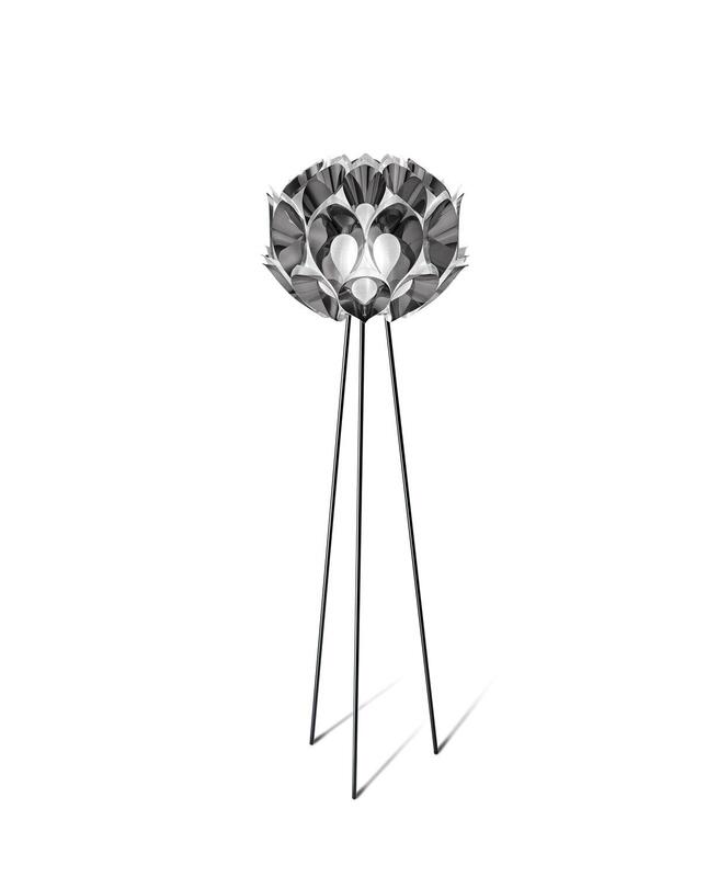 Slamp Stehleuchte Flora Design Standlampe E27 Höhe 170 cm Pewter zinnfarben grau - 8024727067803
