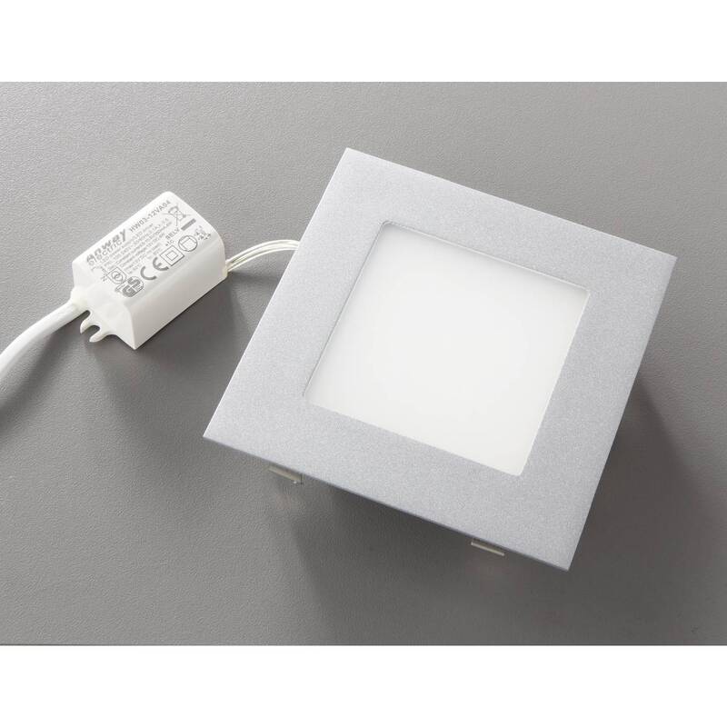Heitronic Einbauleuchte LED 3.5W warmweiß quadratisch Edelstahl 2700K IP20 95lm - 4002940276350